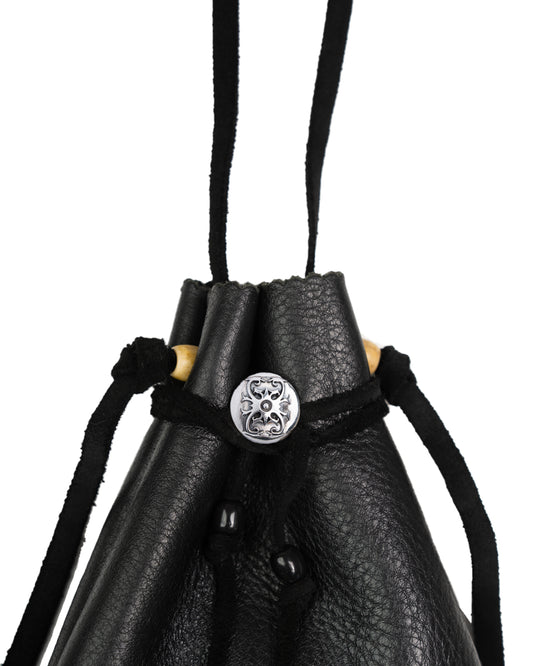 BORNEO LEATHER DRAWSTRING BAG